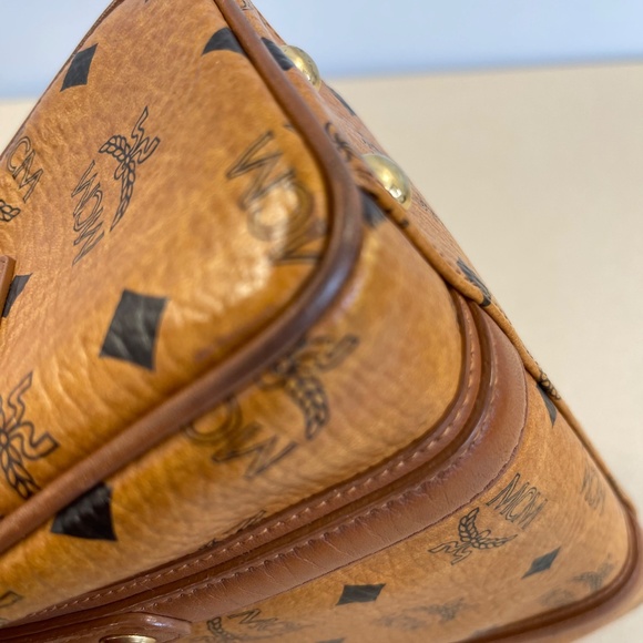MCM Visetos Mini Boston Bag in Cognac - Preowned - Picture 12 of 14